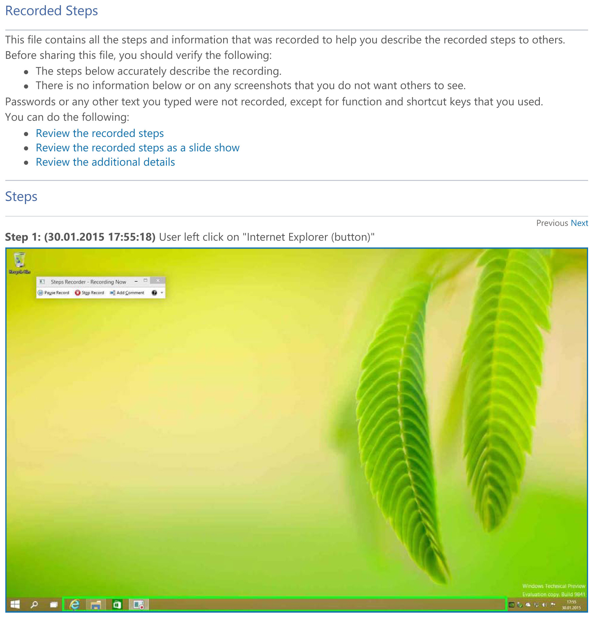 Steps Recorder - New Feature in Windows 10 | www.youdid-design.de