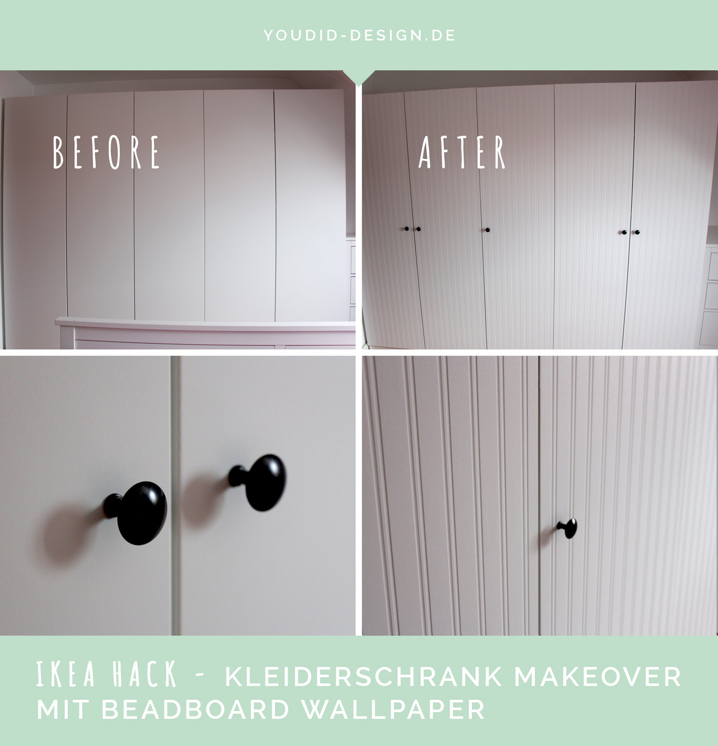 Ikea hack pax kleiderschrank makeover mit beadboard wallpaper Ikea schrank pax planer