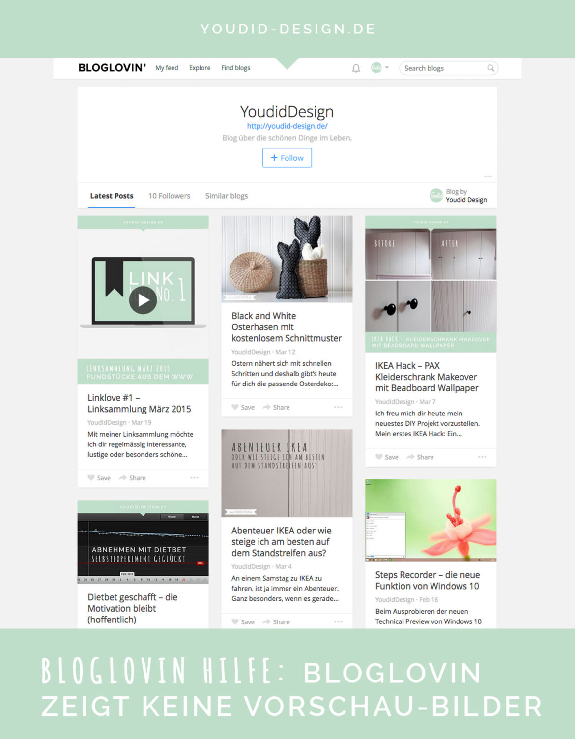 Bloglovin Photos are not shown | www.youdid-design.de