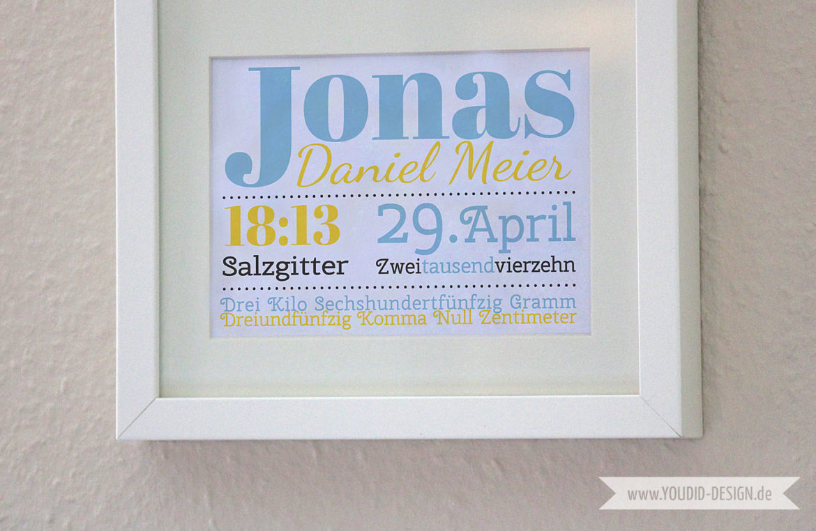 Babyprint Geburtsanzeige | www.youdid-design.de