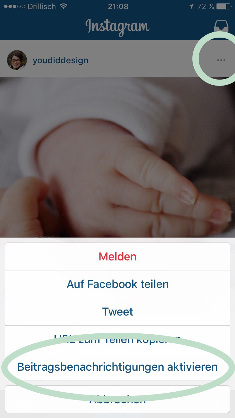 Der neue Instagram Algorithmus - Relevanz statt Chronologie Beitragsbenachrichtigungen aktivieren | www.youdid-design.de