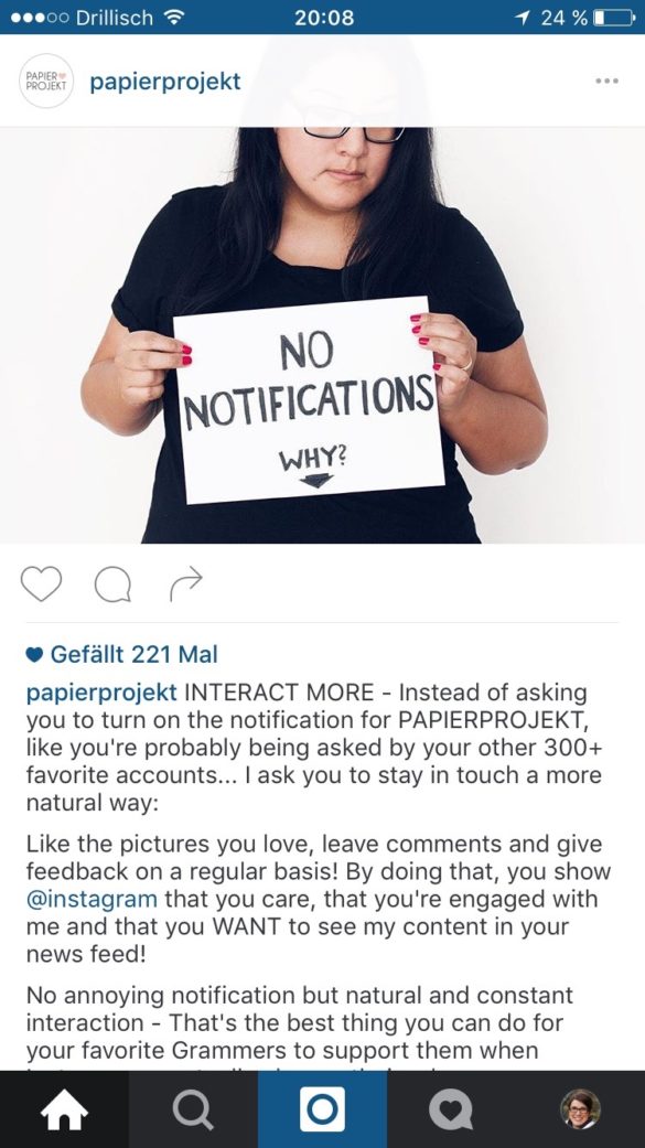Der neue Instagram Algorithmus - Relevanz statt Chronologie dont turn on your notification | www.youdid-design.de