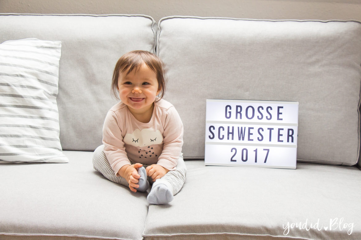 Grosse Schwester Lightbox Schild Pregnancy Announcement | https://youdid.blog