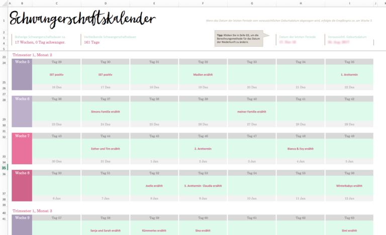 In welcher SSW bin ich? Schwangerschaftswoche berechnen mit kostenlosem 