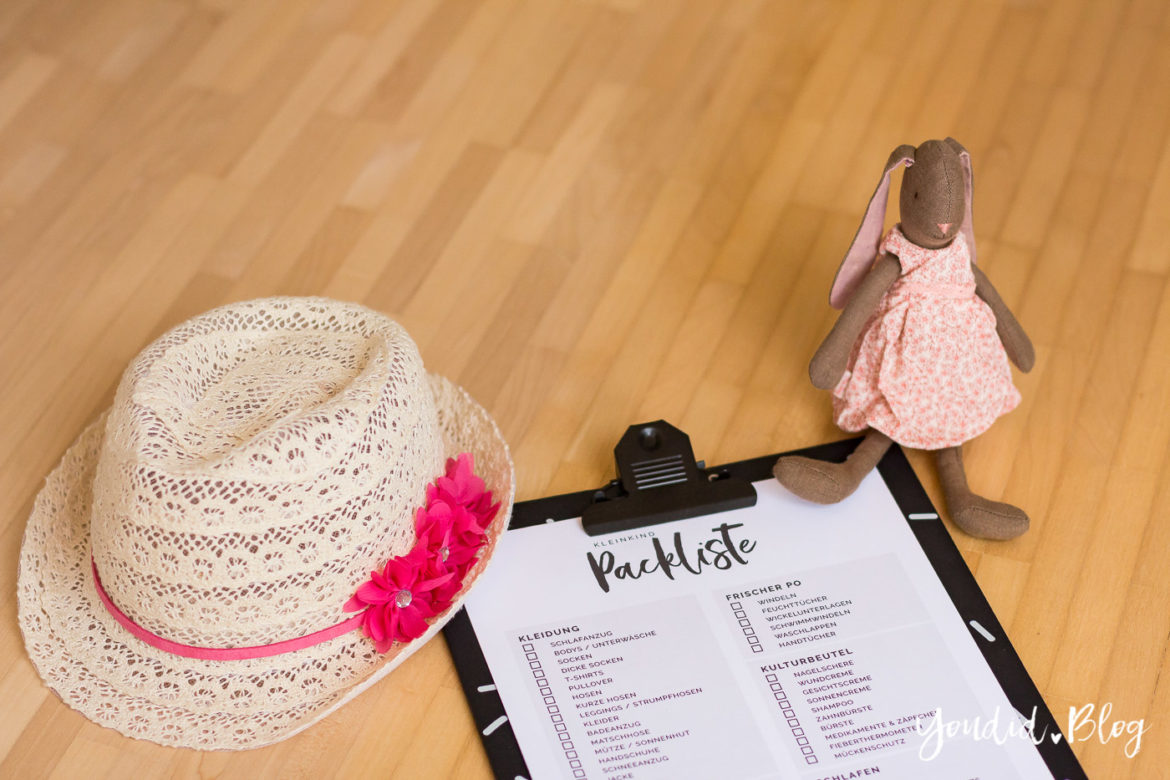 Kostenlose Kleinkind Packliste Freebie Download - Urlaub mit Baby und Kleinkind | https://youdid.blog