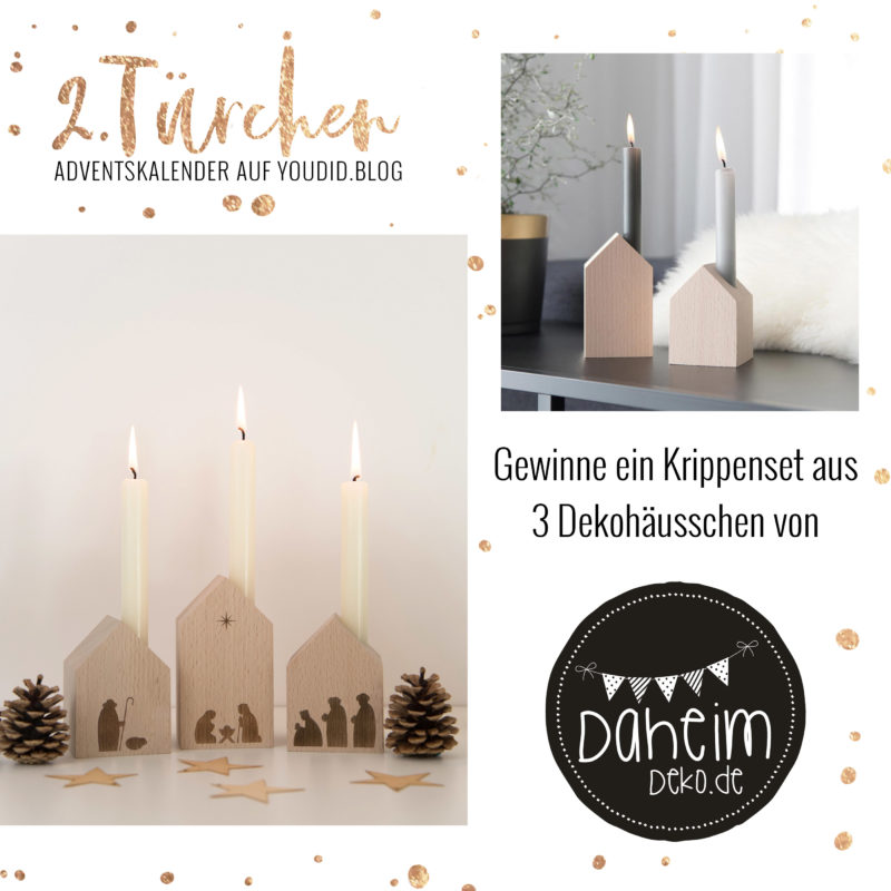 Special Adventskalender auf Youdid.Blog Gewinnbild Gewinne eine moderne Krippe aus Holz von Daheim Deko | https://youdid.blog