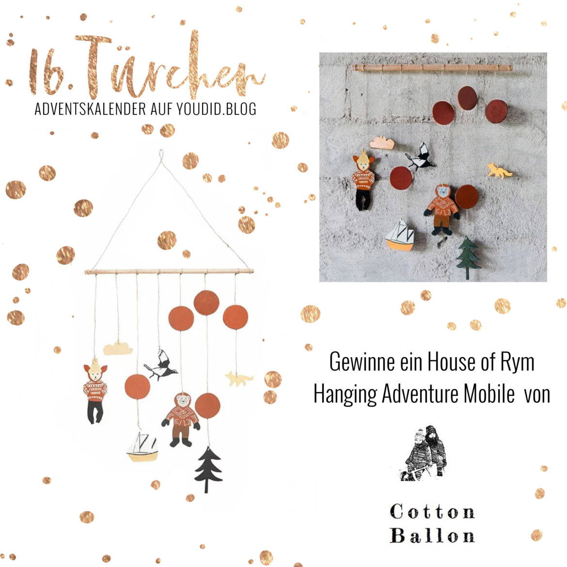 Special Adventskalender auf Youdid.Blog Gewinnbild Gewinne ein House of Rym Hanging Adventure Mobile von Cotton Ballon Special Adventskalender auf Youdid.Blog Gewinnbild Gewinne ein House of Rym Hanging Adventure Mobile von Cotton Ballon