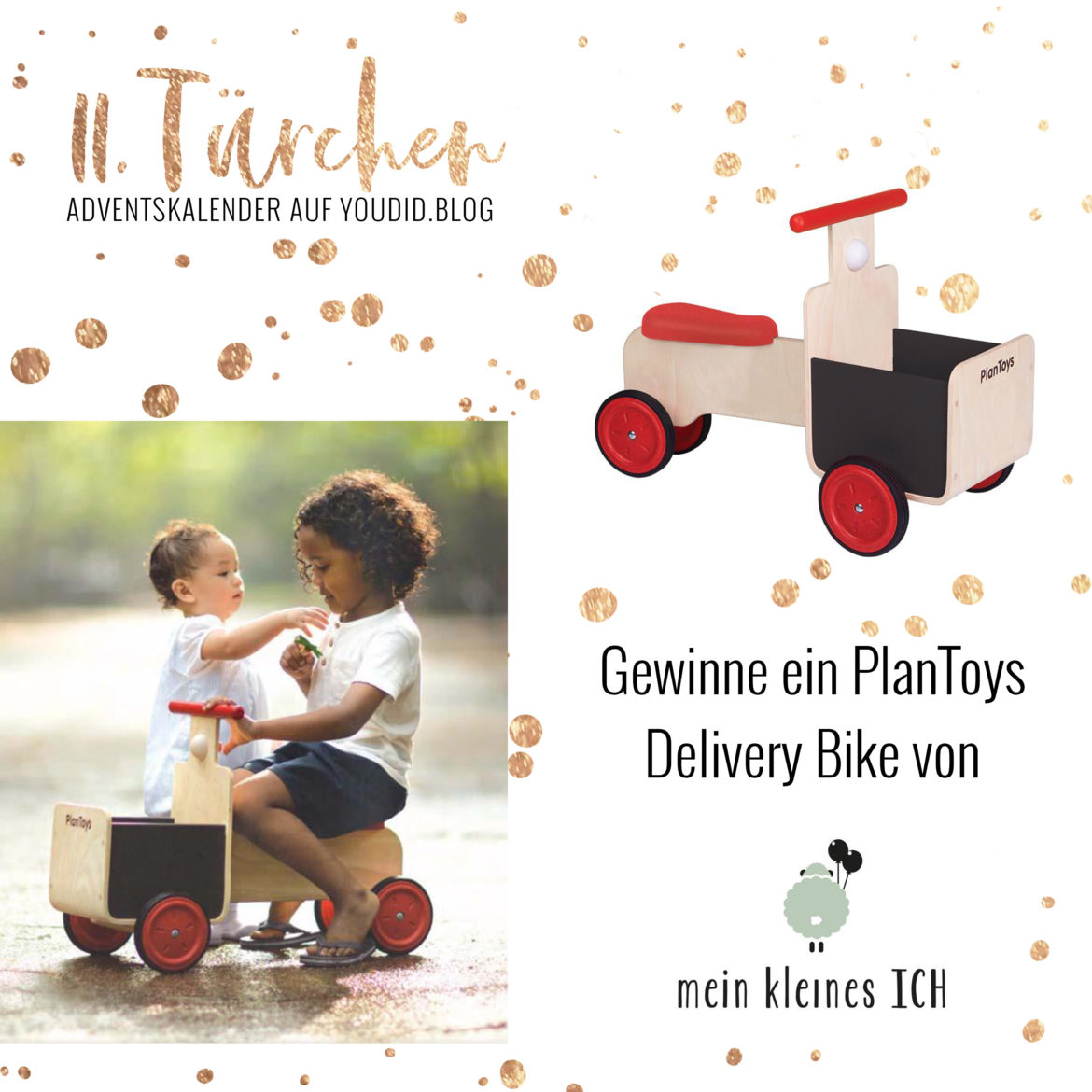 Special Adventskalender auf Youdid.Blog Gewinnbild Gewinne ein plantoys Delivery Bike von mein kleines ich