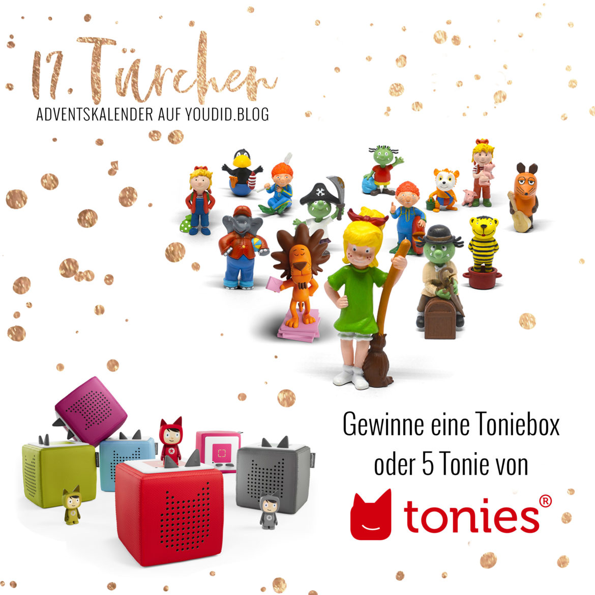 Special Adventskalender auf Youdid.Blog Gewinnbild Gewinne eine Toniebox oder Toniefiguren von Tonies Special Adventskalender auf Youdid.Blog Gewinnbild Gewinne eine Toniebox oder Toniefiguren von Tonies