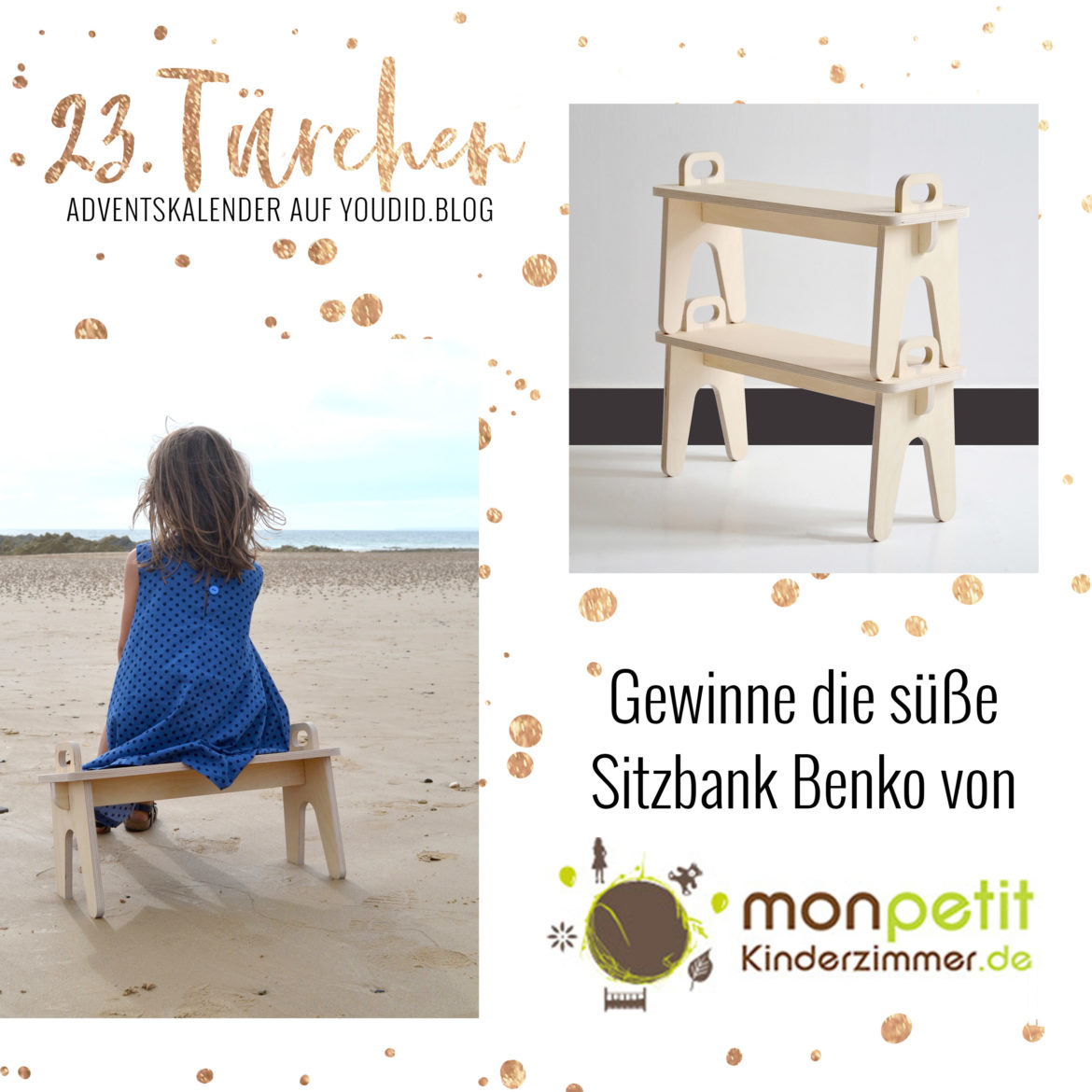 Special Adventskalender auf Youdid.Blog Gewinnbild Gewinne einer Benko Bank von monpetit Kinderzimmer