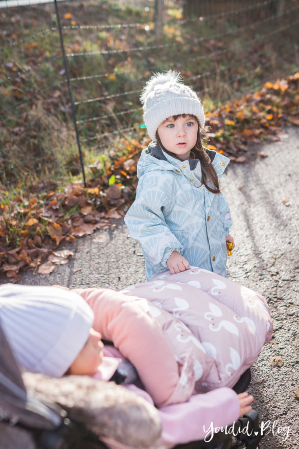 Unterwegs mit Jollyroom und zwei Kleinkindern wunderschöner Fusssack und Reisebuggy Welches ist der richtige Abstand anderthalb Jahre | https://youdid.blog